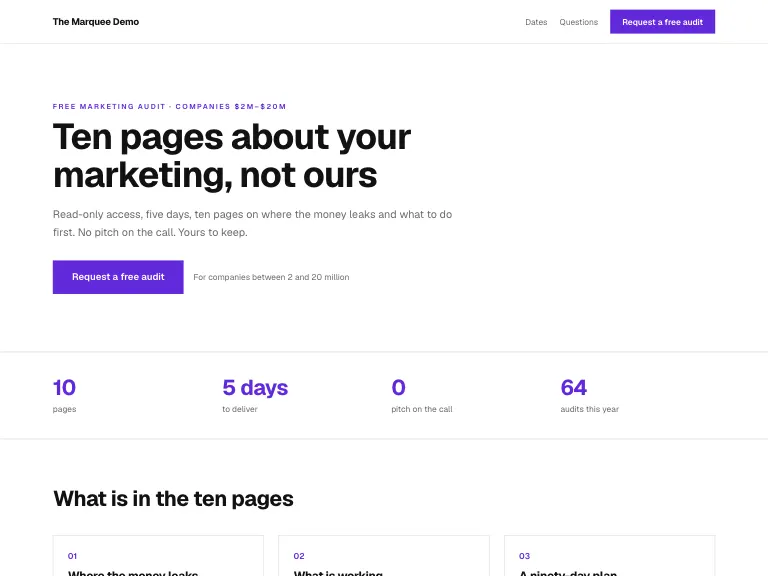 Audit template preview