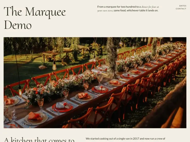 Banquet template preview