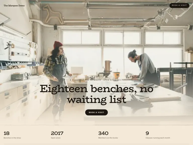 Bench template preview