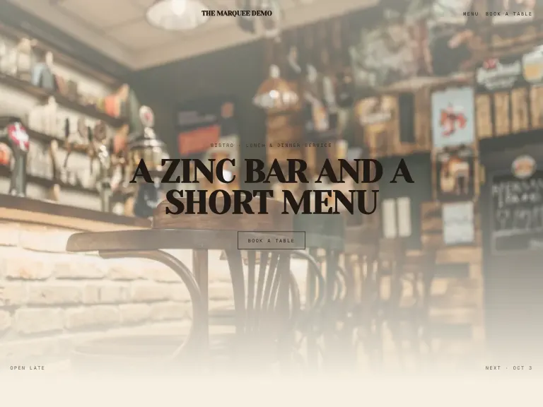 Bistro template preview