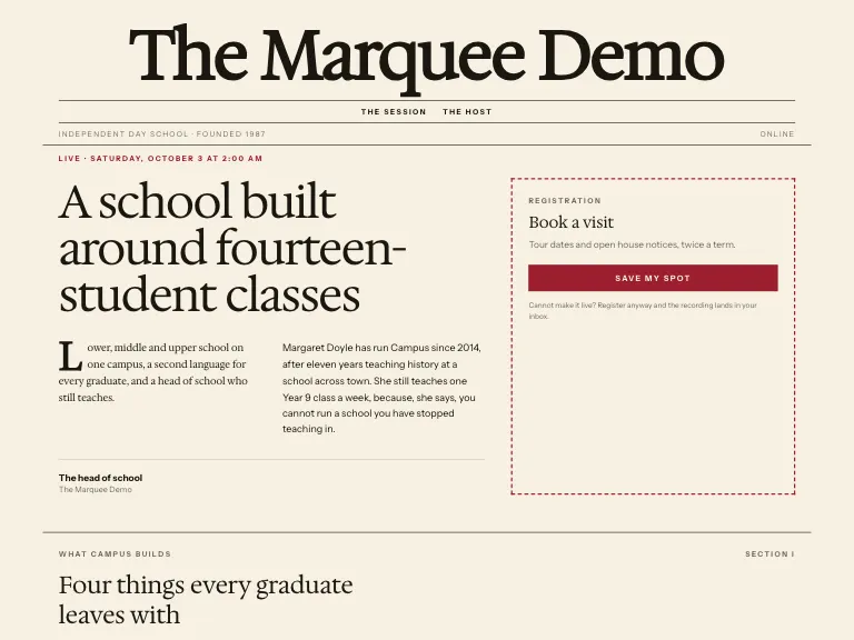 Campus template preview