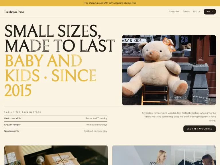 Cradle template preview