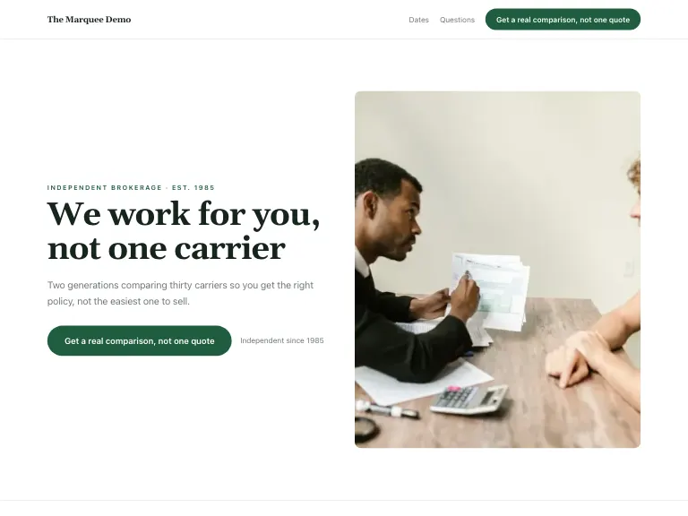Escrow template preview