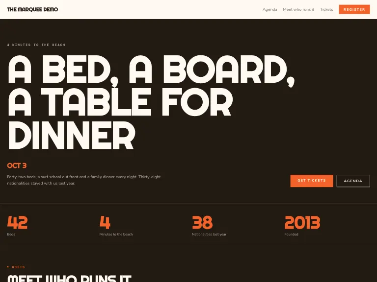 Hostel template preview