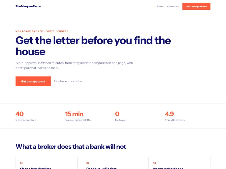 Mortgage template preview