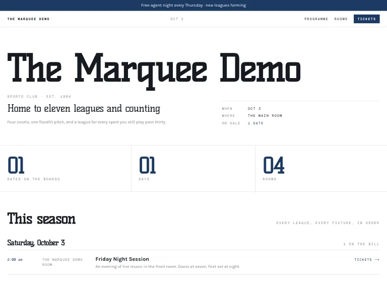 Pavilion template preview