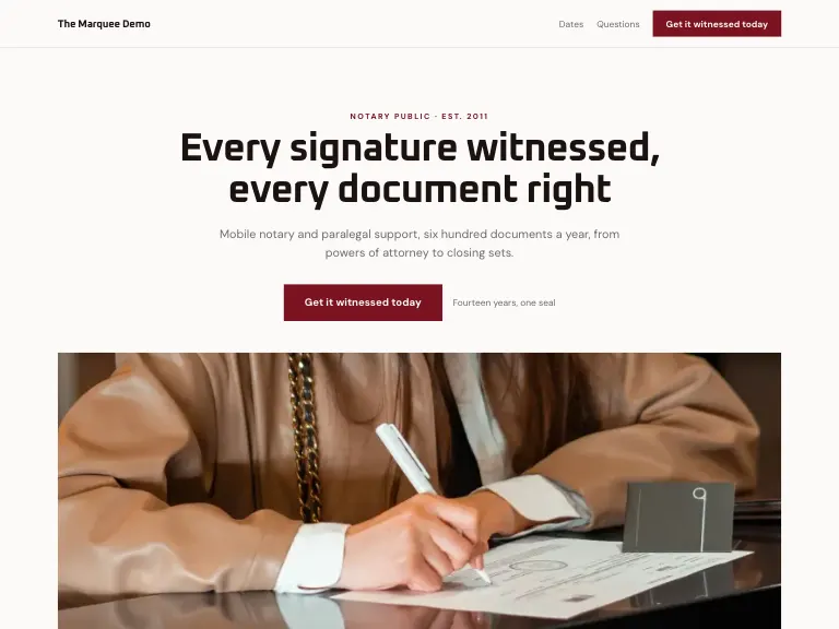 Quill template preview