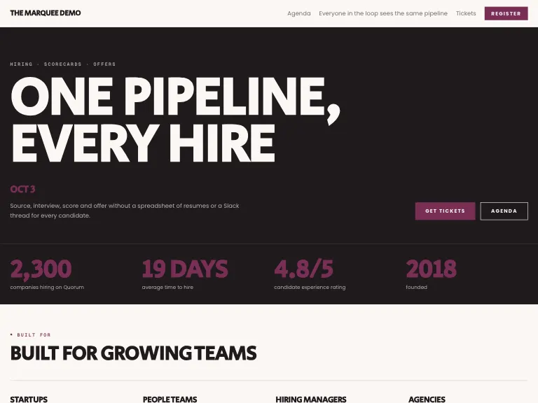 Quorum template preview