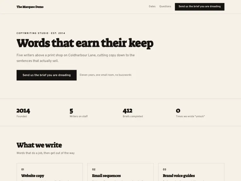 Scribe template preview