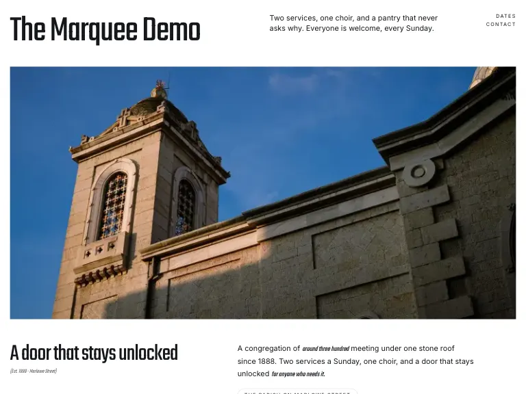 Steeple template preview