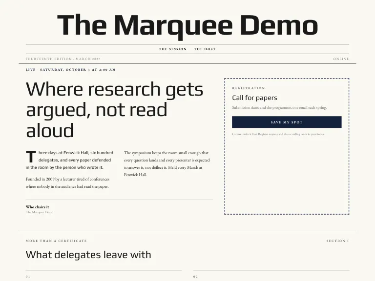 Symposium template preview