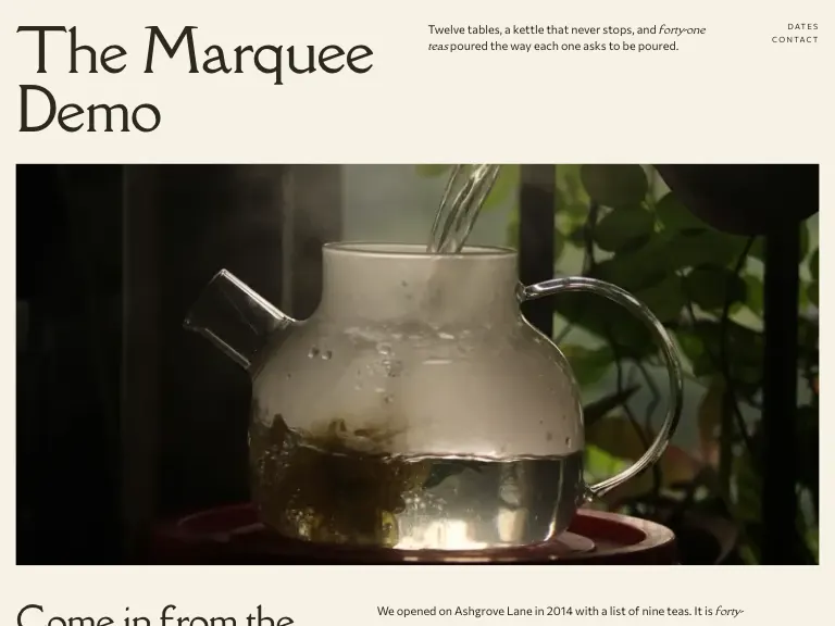 Teahouse template preview